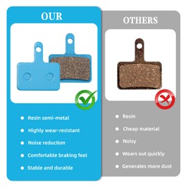 Bicycle Brake Pads 4 Pairs Brake Pads Bicycle Disc Brake for B01S B03S B05S Disc Brake Pads with Brackets and Cotter Pins for Deore TRP Tektro