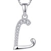 YL Initial Pendant Necklace for Women 925 Sterling Silver L
