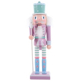 GANAZONO Traditional Wooden Nutcracker Soldier Wooden Nutcracker Christmas Decor Nutcracker for Party Christmas Ornaments Nutcrackers Christmas Decorations Accessories Purple Child Unique