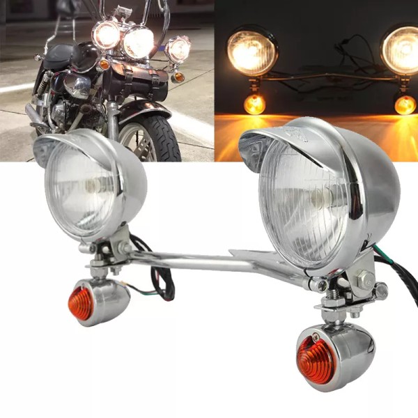 Unbranded For Harley Softail Dyna Sportster Passing Light Bar Spot