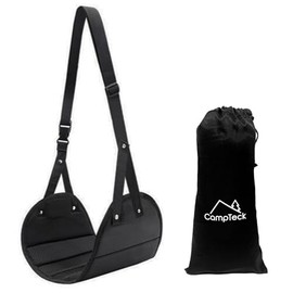 CampTeck U7277 Airplane Footrest, Travel Foot Rest, Footrest for Plane, Air Travel Accessory, Flight Foot Hammock, Desk Foot Hammock with Carry Bag - Black