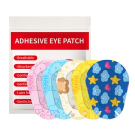 AndicAge 30pcs Adhesive Eye Patches Eye Patches for Kids Teens Eye Pad Disposable Adhesive Bandages for Toddlers Girls Boys, 5 Styles