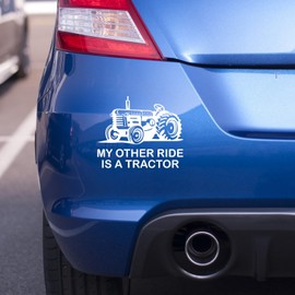 My Other Ride is A Tractor Vinyl Decal Sticker for Car/Window/Wall (White Gloss)
