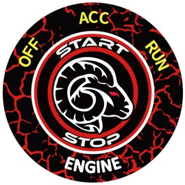 TOOLEPIC Car Push Start Button Cover For Dodge RAM Truck 1500 2500 3500 4500 5500 Rebel Cummins Diesel Limited Bighorn Longhorn Ignition 2015-2024-Unique Ram Style Design Badge Accessories-Crimson Red