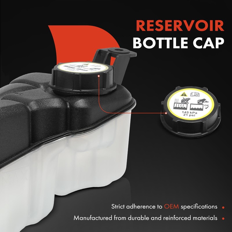A-Premium Engine Coolant Overflow Recovery Reservoir Tank [with Cap &