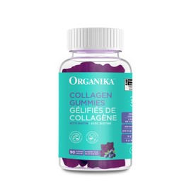 Organika Collagen Gummies - Blueberry Flavour - 2500 mg of Collagen Per Serving plus Biotin For Better Skin, Hair, Nail and Joint Health Pasture-Raised Cattle, Gluten, Dairy and Soy-free 90 Gummies