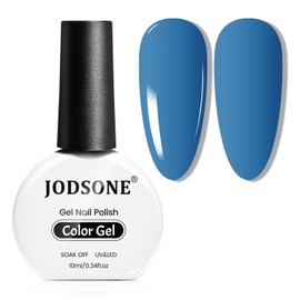 JODSONE Blue Gel Nail Polish 10ml Soak Off Vibrant Blue Nail Color Salon Quality Long-Lasting Beginner Friendly Low Odor Vegan & Cruelty-Free Need U V Lamp Curing