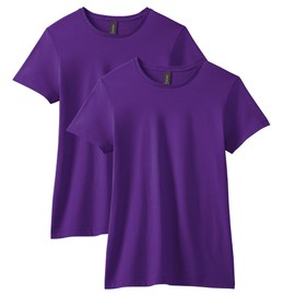 Gildan Women's Softstyle Cotton T-Shirt, Style G64000L, Multipack, Purple (2-Pack), XX-Large