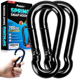 PAMAZY 2Pcs 4In Spring Snap Hooks 700LBS Capacity, Carabiner Clip, Heavy Duty Rope Connector, Quick Link Carabiners Spring Snap Hooks for Indoor & Outdoor Activity, Camping, Climbing, Fishing, Hiking