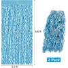 2 Pack Blue Tinsel Foil Fringe Curtain, 3.3 ft x
