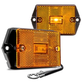 TRUE MODS 2pc 2x3 3x2 Inch Amber LED Surface Mount Side Marker Light [DOT FMVSS-108] [SAE AP2] [IP67 Waterproof] [Integrated Reflector] for Utility Boat Trailers Over 80" Camper RV Clearance Light