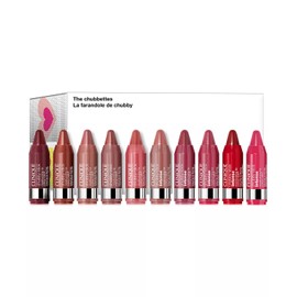 Clinique The Chubbettes 10pc Holiday Chubby Stick Moisturizing Lip Balm Gift Set