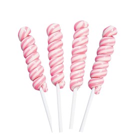 Pink Twisty Lollipops - 24 Unicorn Suckers Individually Wrapped Bulk - Baby Shower Candy - Gender Reveal - Candy Buffet - Girl Birthday Party Favors