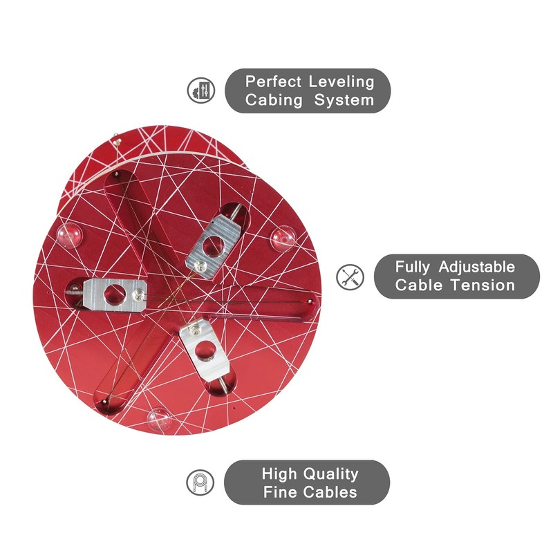 Kontax Tensegrity Table,3.6D x 3.6W x 4.96H in, Maroon