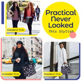 KIPBELIF Cute&Classy Roomy Insulated Lunch Bags for Women - Stylish & Functional Large Tote Adult Lunch Box for Working & Picnic (Dark Blue Plum, L)