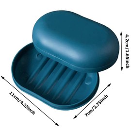 Travel Soap Case Box,2Pcs Soap Box,Soap Dish with Lid,Portable Shower Soap Box,Sealed soap dish with lid,for Home,Travel,Camping,Gym(Dark blue/white）