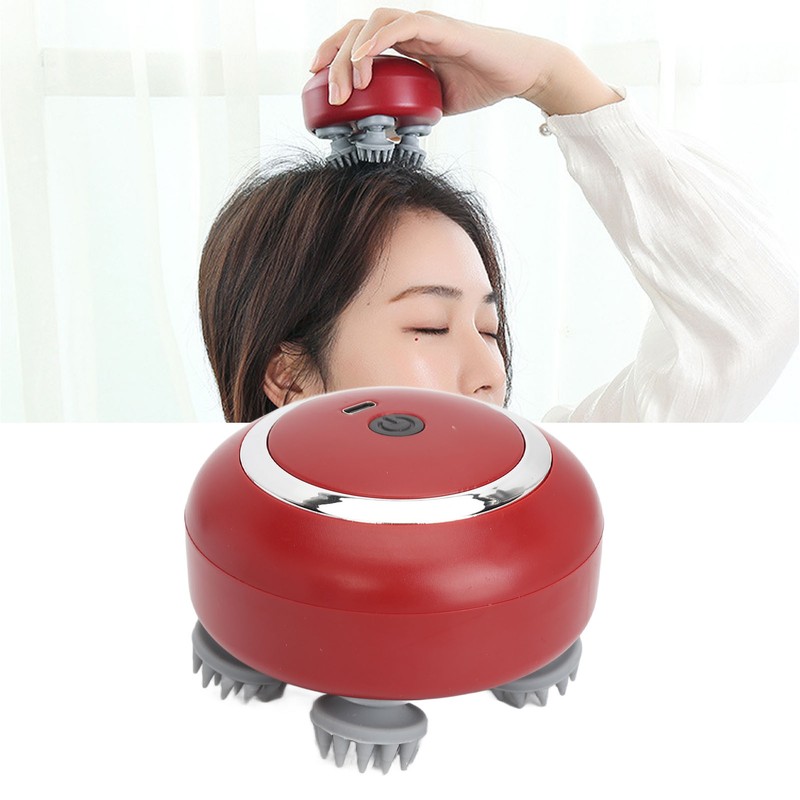 Electronic Head Scalp Massager Kneading Vibration Multi Functional Handheld Hair