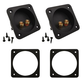 Speaker Box Terminal Cup, Professional 3.1 Inch Double Binding Round Gold-Plated Knob-Type Jacks（2 Pack ）