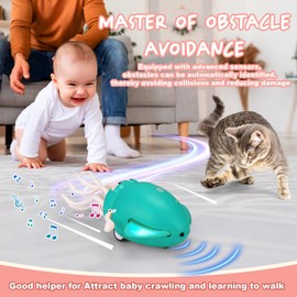 Palksky Dancing Octopus Toy in Tummy Time for Baby,Crawling Toys for Baby Toys Learning to Walk.Squid Automatic Obstacle Avoidance Toy with Light & Music(Pink)