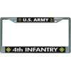 U.S. Army 4th Infantry #2 Chrome License Plate Frame