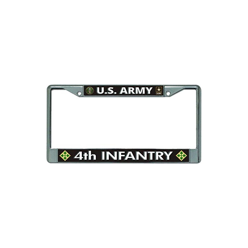 U.S. Army 4th Infantry #2 Chrome License Plate Frame