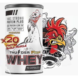 Thunder Rooster Booster Faster X3 New Formula 90 Capsules Whey Protein Vitamins Health Supplement Capsules Mixed Nourishing Chicken for Big Muscle & Mass Gain, Breeding, Healthy, Strong, Hen Feed