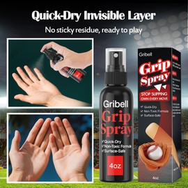 Sports Hand Grip Spray (4oz) - Grip Boost Restorer Spray for Football Gloves, Basketball Shoes Golf Grips Anti-Slip, Sweat-Proof Formula Traction Enhancer for Sports & Dance
