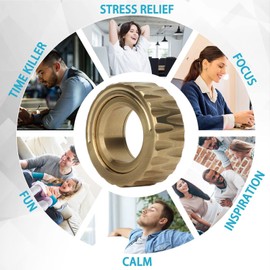 Spinner Ring, Metal Fidget Ring Anxiety Ring and Gold Fidget Anxiety Ring, Mechanic Ratchet Rotating Toy Adult Office Stress Relief Fingertip Slider Sensory Toy for Men Women