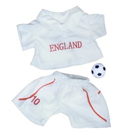 ENGLAND FOOTBALL KIT TEDDY BEAR OUTFIT FITS 15" 16" BUILD A BEAR FACTORY BEARS