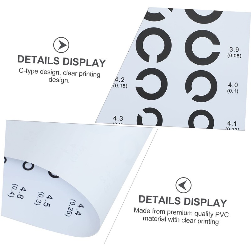 ABOOFAN 5 Sheets C Type Eye Chart Wall Visual Exam