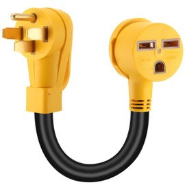 Relaxweex 4 Prong to 3 Prong Dryer Adapter, NEMA14-50P to 6-30R 240V 50 Amp Male Plug to 30 Amp Female Receptacle Heavy Duty Dryer Plug Adapter Generator EV Charger Cord Power Adapter, ETL Listed