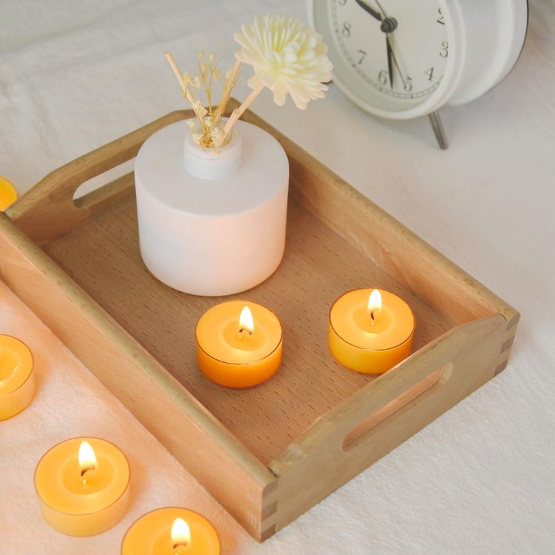 Pure Beeswax Tealight Candles | 50 Pack Natural Unscented Beeswax