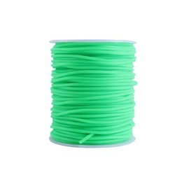 KONMAY - Cuerda de peluquero de 27 yardas de 3 mm para tejer, 1 rollo de cuerda de goma hueca de tubo verde neón con agujero de 1,5 mm para sujetar puntadas, hacer joyas y manualidades