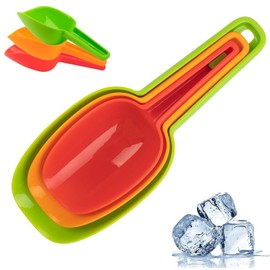 RP Remarkable Power, 3 in 1 Plastic Ice Scoop for Freezer Multi Purpose Measuring Flour Scoops Kitchen Bar Scooper Multi PuRPose Popcorn Canisters Cereal Pop