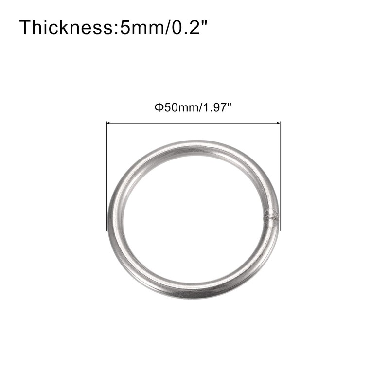 sourcing map Pack of 3 O Rings Stainless Steel 50
