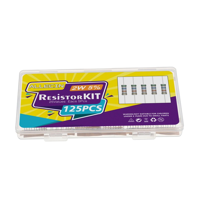 ALLECIN 25 Values 2W Carbon Film Resistor Kit from 1