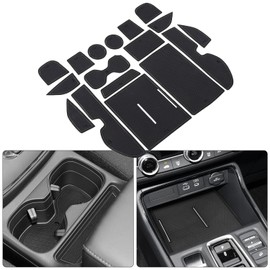 POSAID Center Console Liners for Honda CRV 2023 2024 2025 Cup Holder Insert, Center Mats for CR-V Accessories Non-Slip Anti Dust Interior Mats 17PC Set, Black Trim