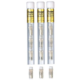 Pentel Eraser Refill for Most Pens Such as P205 Pentel GraphGear 1000 GraphGear 500 Sharplet PG500 PG300 P200 Kerry Energize Sterling Flexfit Technica-X & Executive Z2-1N (Pack of 3 Tubes and 1
