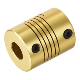 QUARKZMAN 1 Piece 5 mm to 8 mm Aluminium Alloy Shaft Coupling L25 x D20 Flexible Coupler for Encoders and Motors, Golden