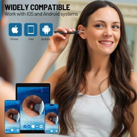 Duke Baby Black Ear Wax Removal,Ear Wax Removal Tool with 1296P HD Camera and 6 LED Lights