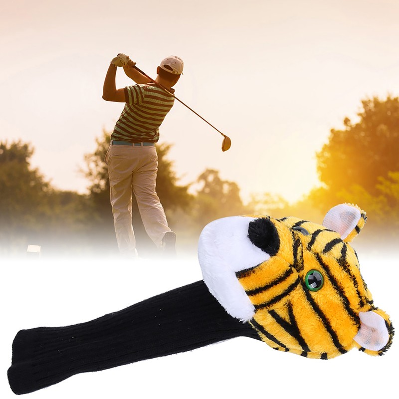 Plush Fabrics Cartoon Tiger Pattern Golf Putters Head Covers Headcovers