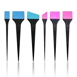 6 Pcs Silicone Hair Dye Brushes, Non Stick Color Hair Color Brush | Applicator Brushes with 22cm Long Handle for Home Hair Coloring and Salon Use Easy