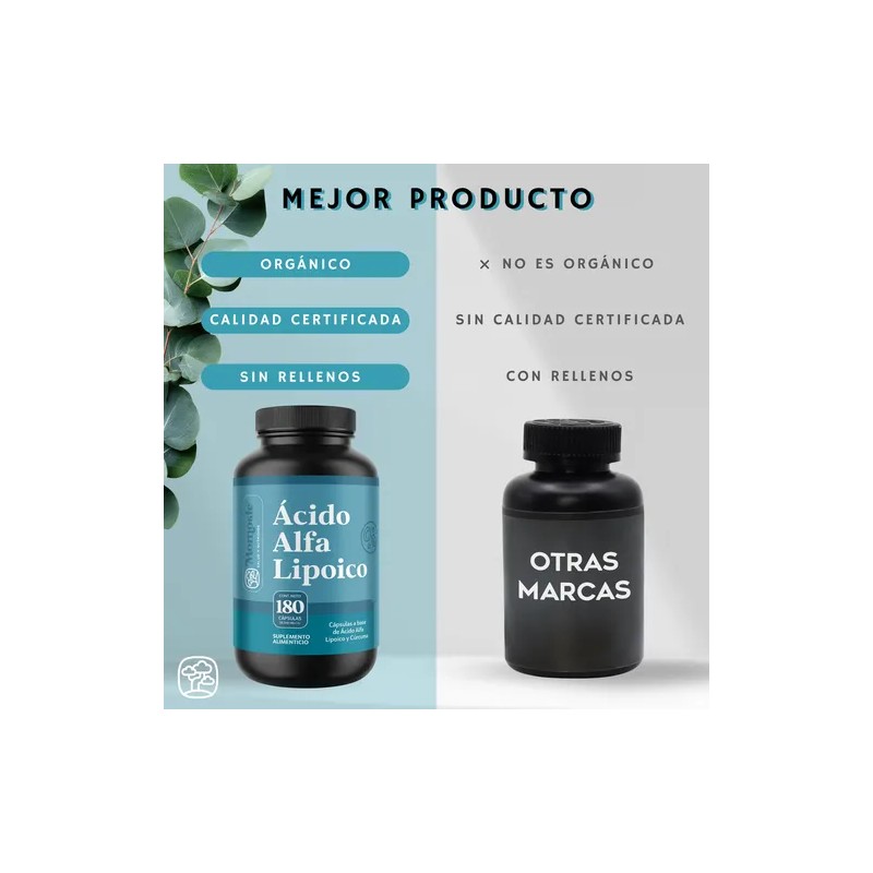 Ácido Alfa Lipóico (ala) 600mg Con Curcuma 180 Cáps Momosie