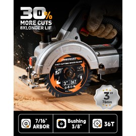 COMOWARE 3 Inch Circular Saw Blade 3 PCS, 36T ATB Circular Saw Blade, 7/16" Arbor 3/8“ Bushing, TCT Carbide-Tipped, Teflon Anti-Stick, Miter Saws Blades for Wood, Laminate, Plywood & Hardwoods