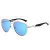 Piranha Luther Aviator Sunglasses with Silver Frames and Mirrored Blue