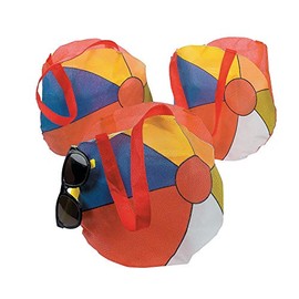 Fun Express Beach Ball-Shaped Tote Bags for Summer (make 12) Apparel Accessories