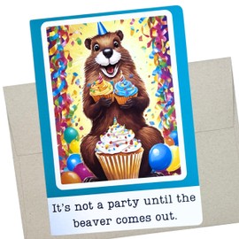 Whitman and Daughter Birthday Cards for Women, Funny Lesbian Birthday Card (1 Premium Card, 5X7 Inch, Blank Inside) humorous beaver bday note card for woman, best friend, wife or girlfriend – 1188