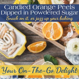 Perle di Sole Candied Orange Peels in Powdered Sugar - Made in Italy Orange Peel Slices - Pack of 3 (3.5 oz | 100 g)