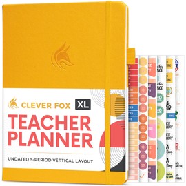 Clever Fox Teacher Planner – School Year Planner with Calendars & Lesson Plans – Book for Classroom & Homeschool Organization, A4 (Amber Yellow)