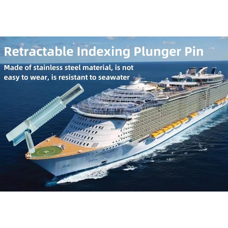 2pcs Retractable Indexing Plunger Pin, M10 Stainless Steel Spring Loaded